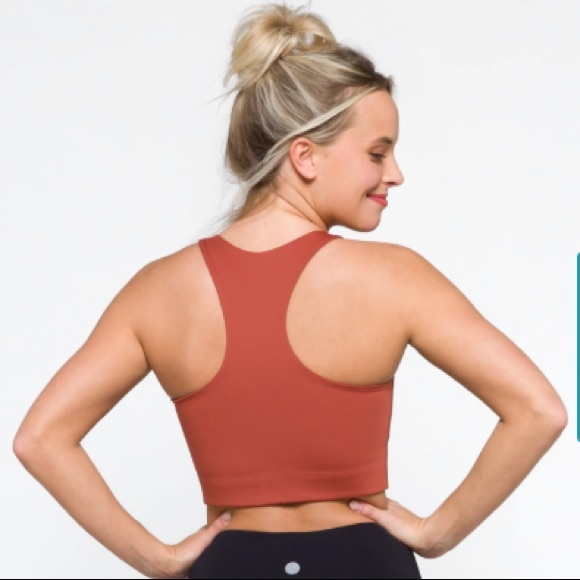 NWT Girlfriend Collective Paloma Racerback bra size medium color burnt orange - Picture 2 of 7